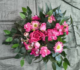 Stroik "ikebana" - rózowo-białe kwiaty #033
